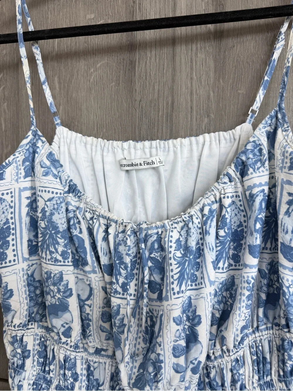 Abercrombie & Fitch Blue and White Printed Maxi Dress